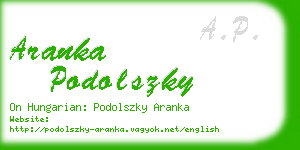 aranka podolszky business card